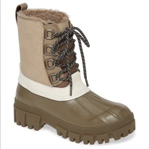 rag & bone Waterproof Duck Boot with Genuine Shearling Lining Winter Lace Up 8